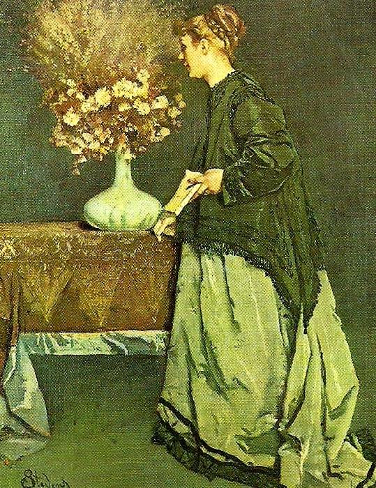 Alfred Stevens autumn flowers China oil painting art